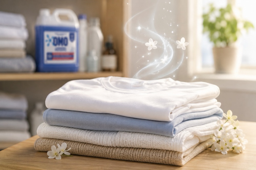 Roupas limpas e perfumadas depois da lavagem com OMO Lavanderia Profissional